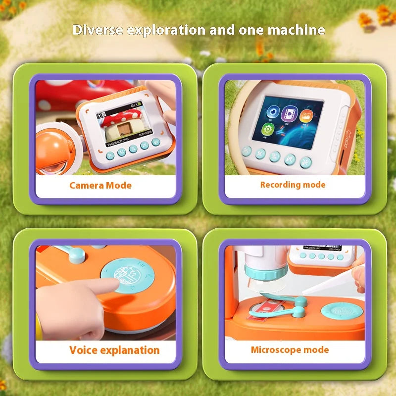 Microscope, Children's Science Professional Grade, Electron Optics, High Definition, Portable, Handheld Magnifier Peaceful Pleasures Health and Wellness