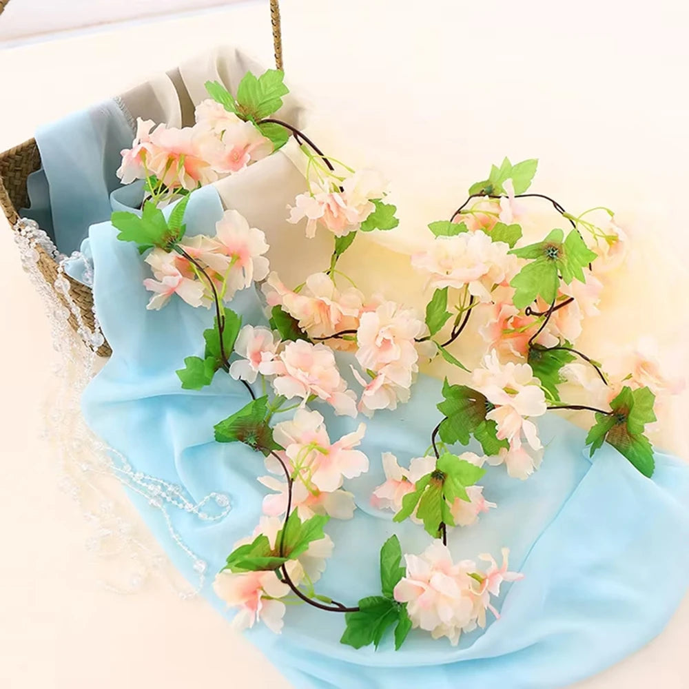 220cm Artificial Cherry Blossom Vine – Wedding & Home Decor