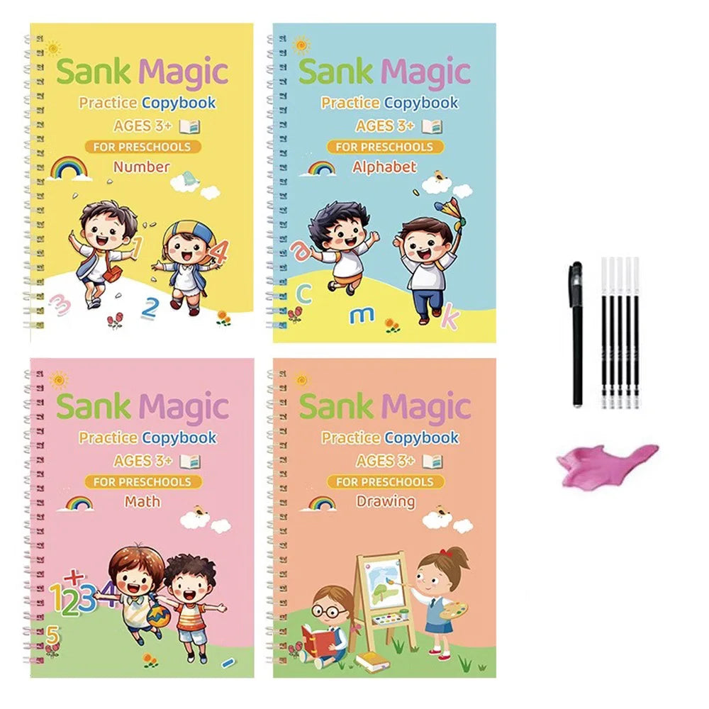 Magic Groove Practice Copybook Pen Kids Calligraphy Reusable Writing