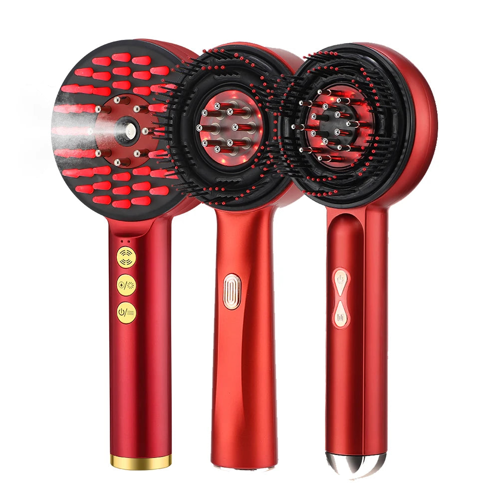 Electric Vibration Massage Comb Hair Care Brush Scalp Oil Applicator 630nm Red Light Therapy Hair Follicle Growth Comb Anti Loss Peaceful Pleasures Health and Wellness