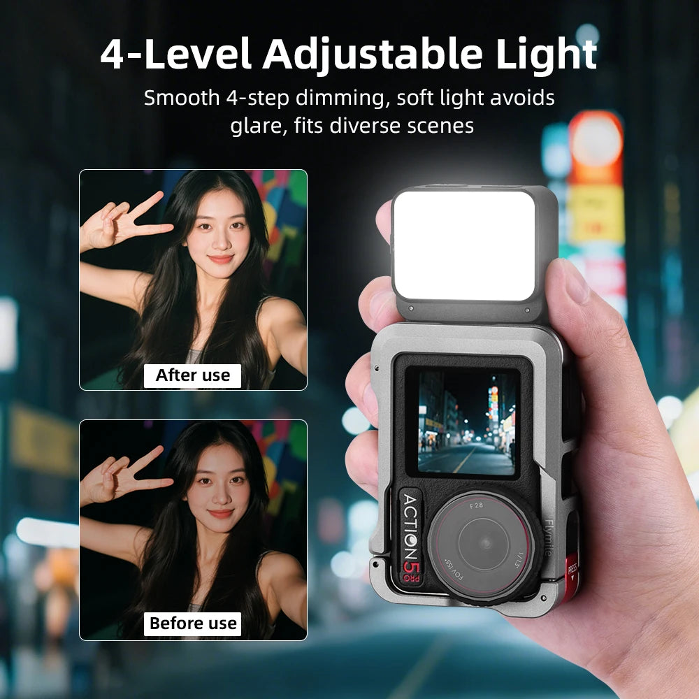 For ACTION 5 Magnetic Quick Release Fill Light For POCKET 3 Fill Light Peaceful Pleasures Health and Wellness