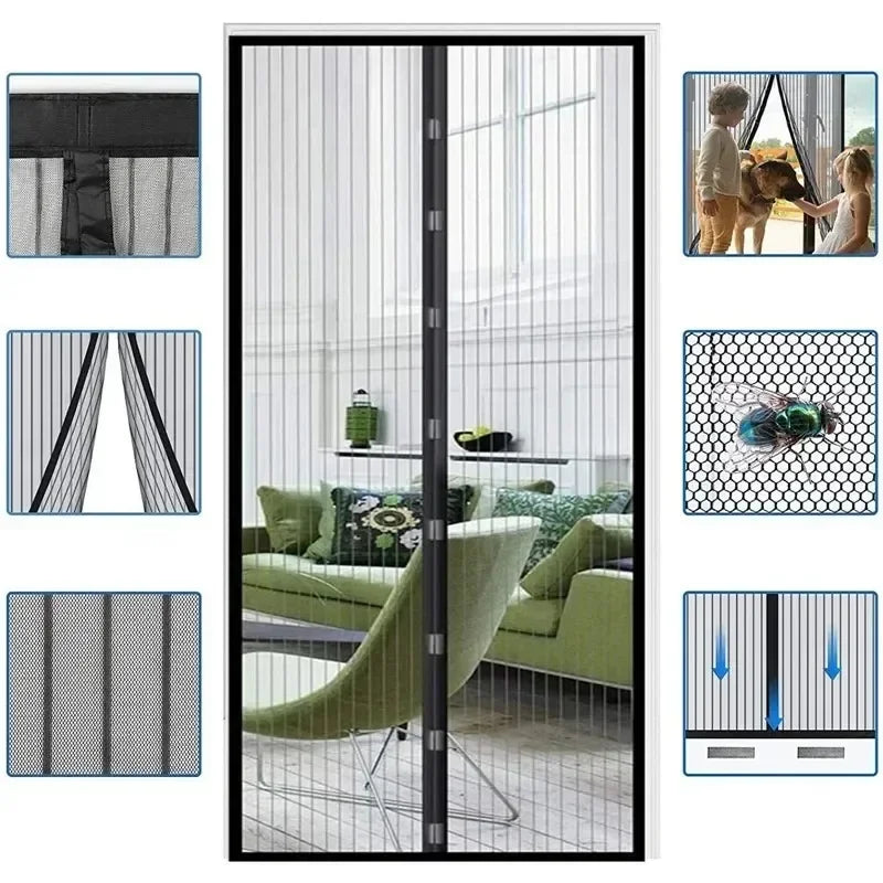 Magnetic Mosquito Net for Window Door Curtain Insect Screen Anti-mosquito Net Curtains Invisible Mesh Protective Shades Home Peaceful Pleasures Health and Wellness