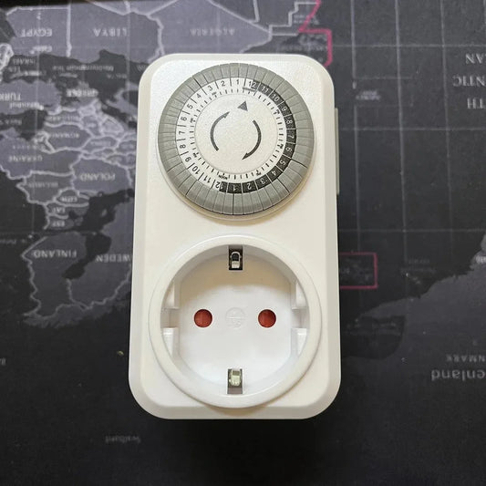 Mechanical Timer Socket Germany Plug 24 Hour Cycle Automatic Switch Electrical Outlet 16A 3680W High Power for Spain Peaceful Pleasures Health and Wellness Default Title