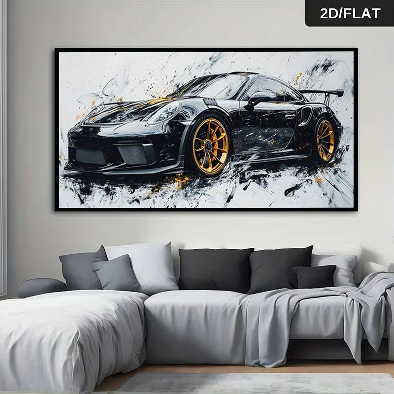2D Flat Frameless Canvas Abstract Racing Canvas Art Decor Wall Decor for Living Room, Bedroom, Hallway, Contemporary Artwork Peaceful Pleasures Health and Wellness