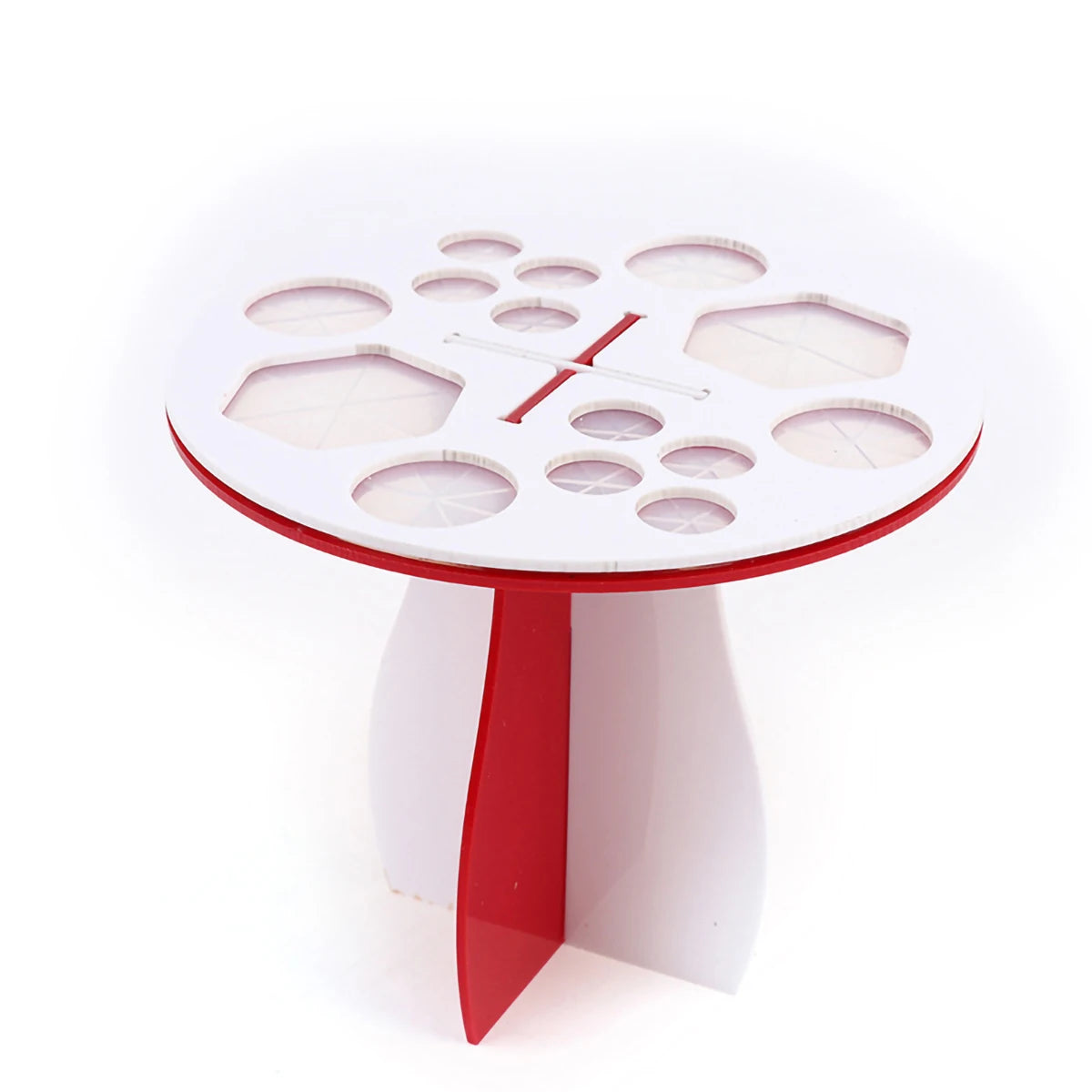Makeup Brush Drying Rack, Acrylic Brush Drying Rack, Cleaning Storage Tool Display Rack, 14 Holes, 28 Holes, Drying Storage Peaceful Pleasures Health and Wellness Red-White 14 holes