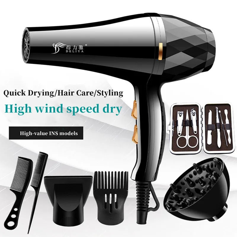 New Generation High-Speed Hair Dryer 2400W High-Power Blue Light Negative Ion Ultra Silent Recommended For Home Hair Salons Peaceful Pleasures Health and Wellness