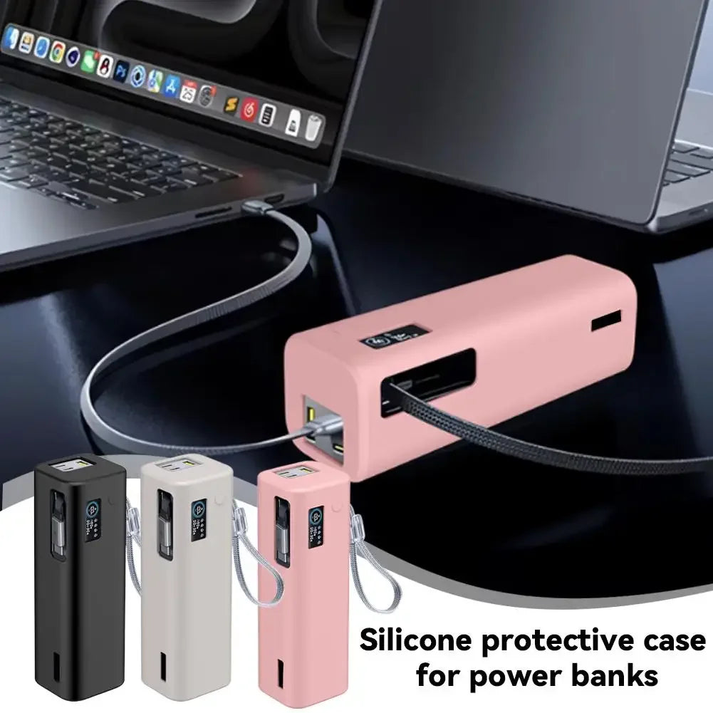 For Baseus 25000mAh Power Bank Silicone Case Bag Anti-collision Anti-touch 360° All-round Protection Sleeve Carrying Travel Case Peaceful Pleasures Health and Wellness