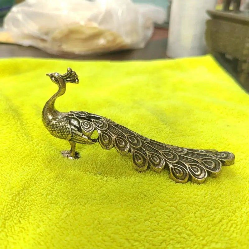 Brass Peacock Figurine | Chinese Style Home Decor Ornament