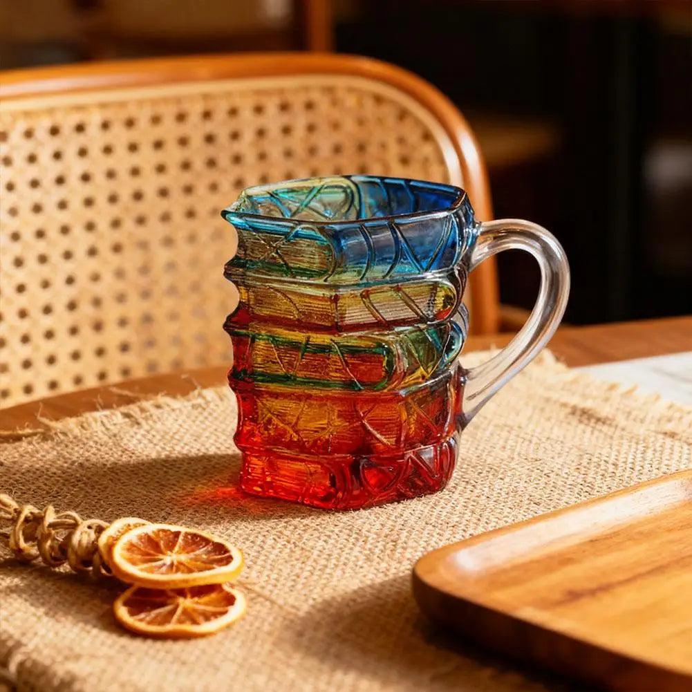 3D Painted Book Stack Coffee Mug – Unique Gift for Book Lovers Peaceful Pleasures Health and Wellness