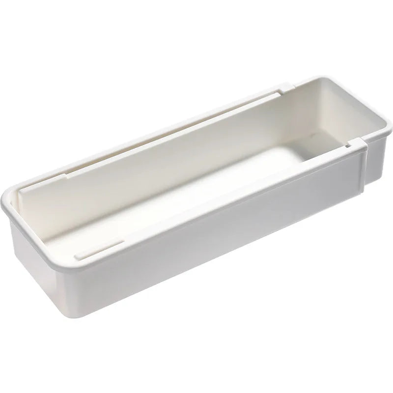 Expandable Silverware Drawer Organizer | White Utensil Tray