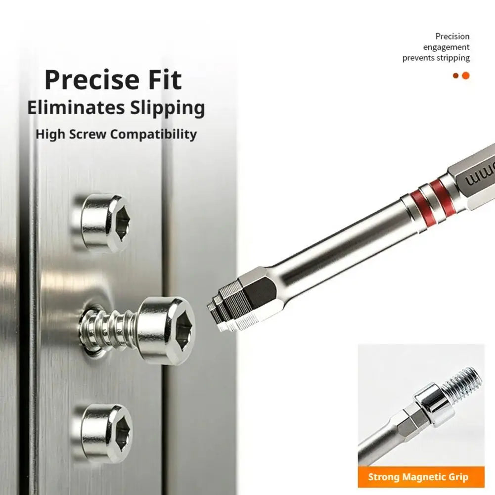 6Pcs Screwdriver Bit Magnetic 1/4" Hex Shank Drill Bit Set (1.5-6mm, 65/100mm) For Electric Drill Tool Screw Driver Bat Peaceful Pleasures Health and Wellness