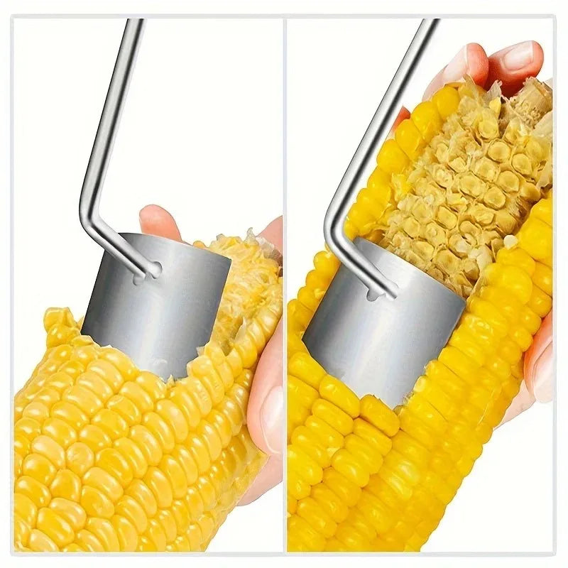 Stainless Steel Corn Stripper & Cob Peeler – Manual Corn Kernel Remover Kitchen Tool