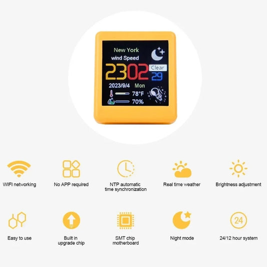 Smart WiFi Weather Station Desktop Clock | LED Thermometer Display WiFi Weather Station Clock Peaceful Pleasures Health and Wellness