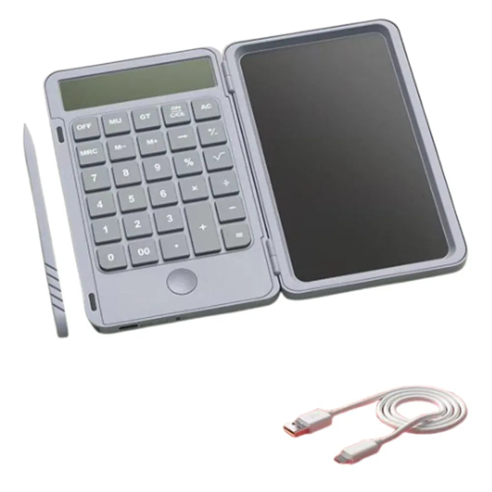 2in1 Scientific Calculator Large Screen Display Erasable Function Calculators with Tablet Multifunctional Foldable Peaceful Pleasures Health and Wellness Grey