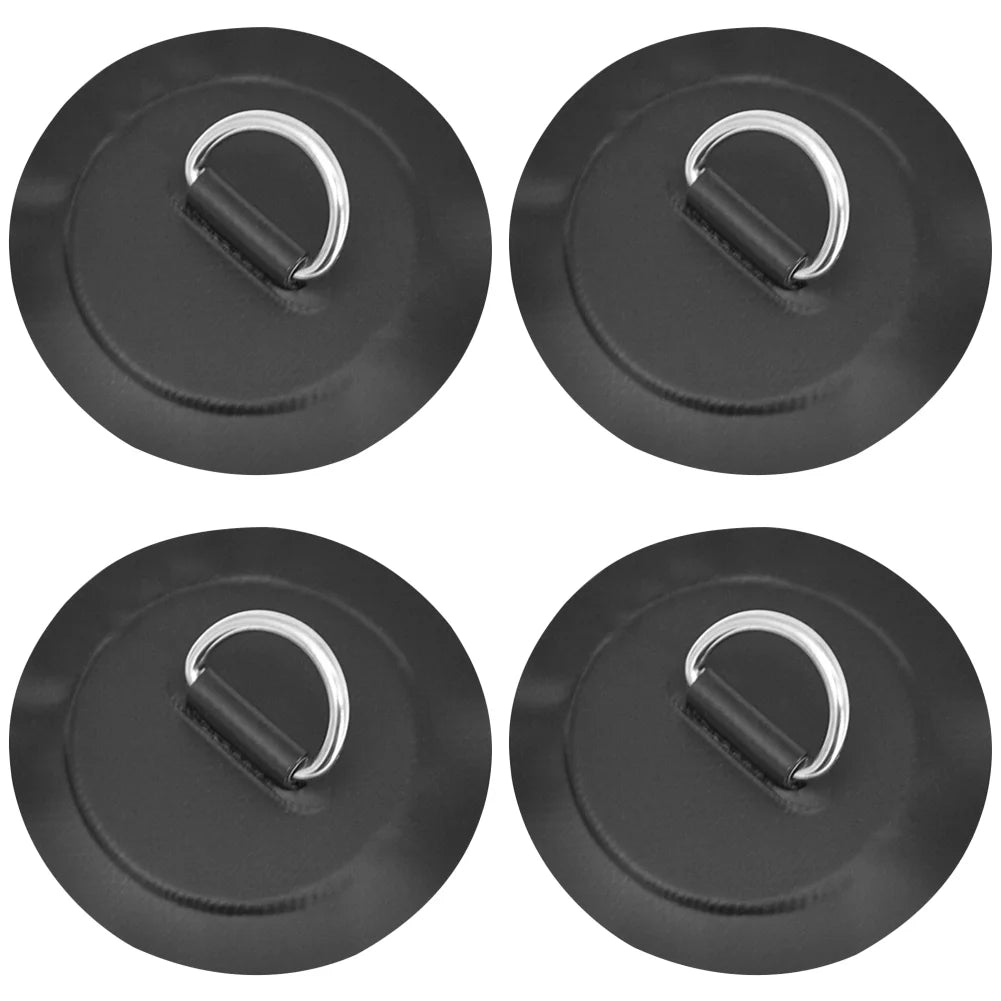 Inflatable Boat D-Ring Patch Stainless Steel PVC Pad Buckle For Kayak Raft Canoe Paddle Board SUP Surfboard Replacement Part Peaceful Pleasures Health and Wellness Black 4PCS