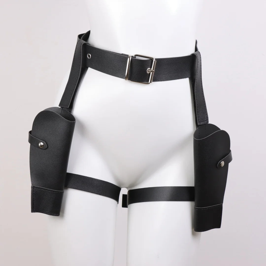 Trendy PU Leather Waist Cover Western Cowboy Decorative Belt Cosplay