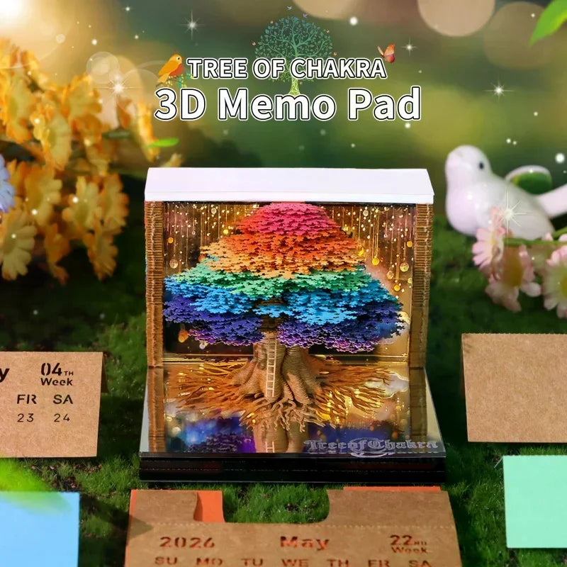 2026 3D Tear-Away Desk Calendar with LED Light | Paper Carving Art