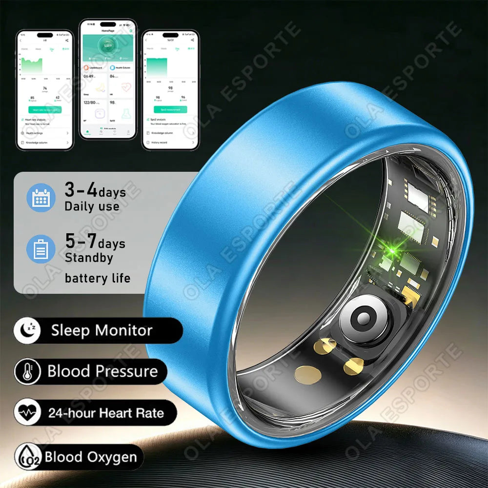 New Smart Ring IP68 Waterproof Heart Rate Blood Oxygen Health Monitor Smartring Take Photo Exercise Record Bluetooth Ring 2026 Peaceful Pleasures Health and Wellness
