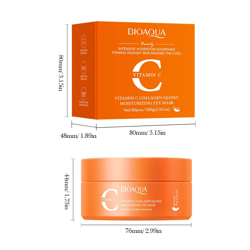 BIOAQUA Vitamin C Collagen Eye Masks 80pcs – Dark Circle Patches