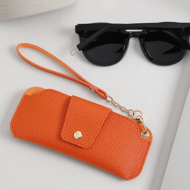 Multicolor PU Leather Sunglass Case – Slim Portable Glasses Holder