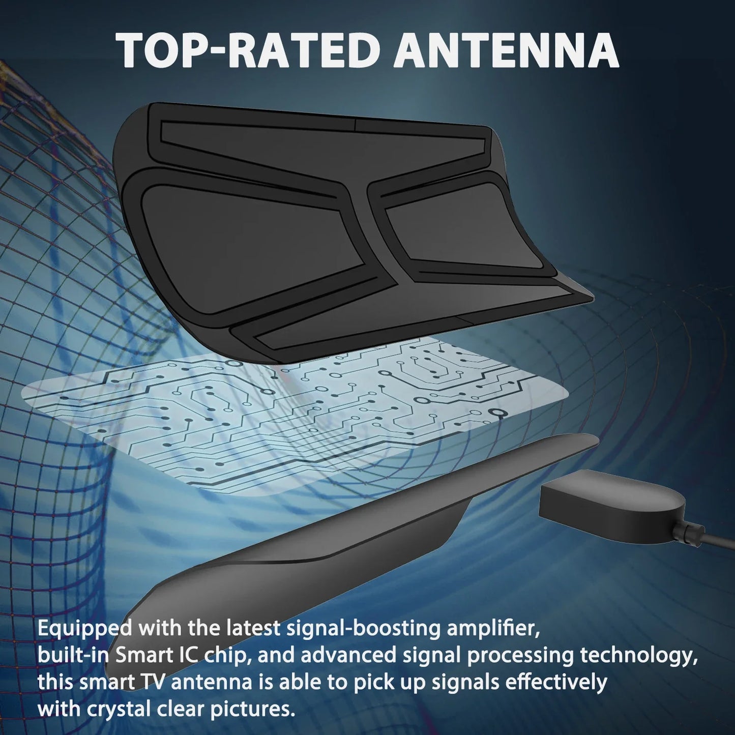 HD Digital TV Antenna – 150-Mile Range, DVB-T2 & ATSC