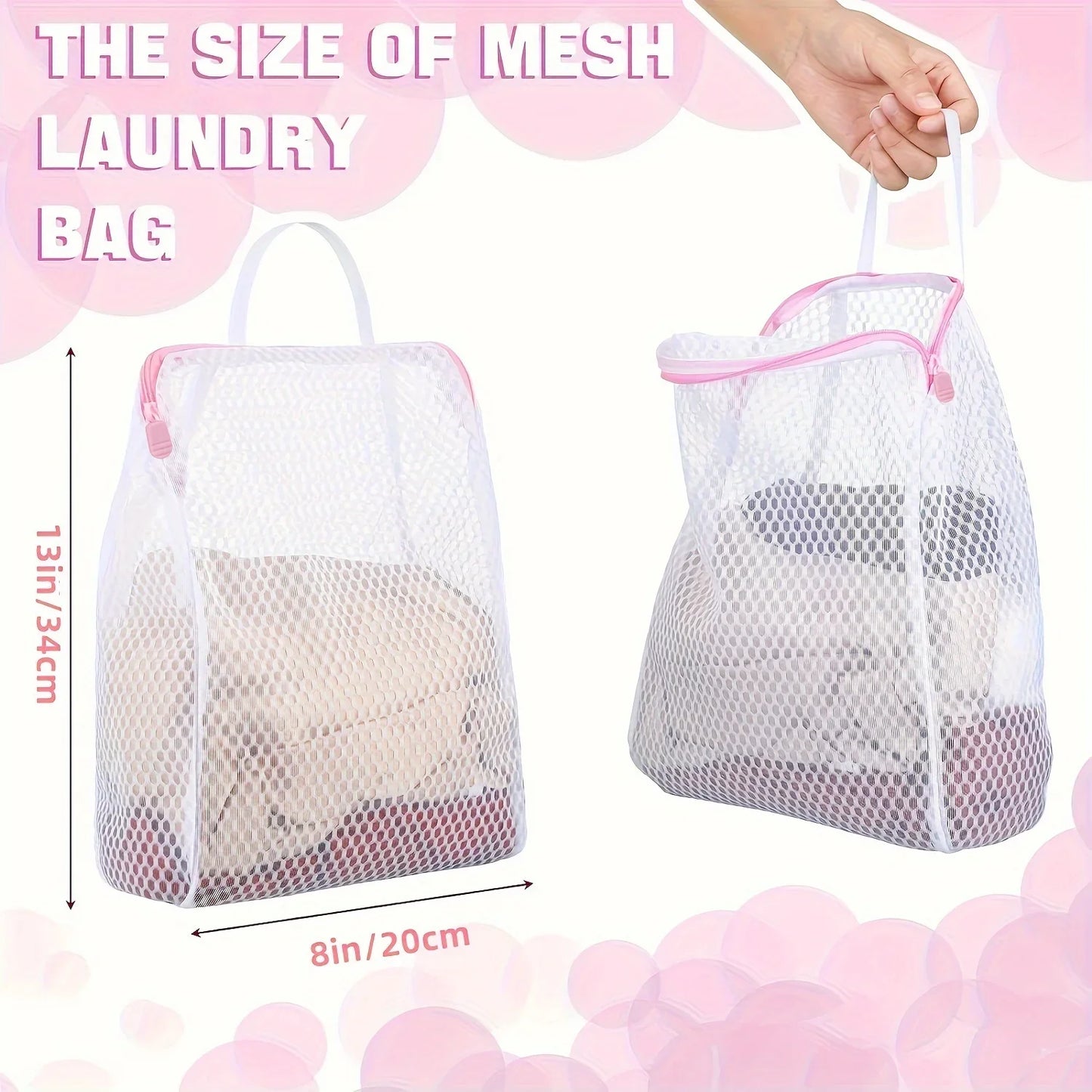 2-Pack Honeycomb Mesh Laundry Bags with Handles | Delicates