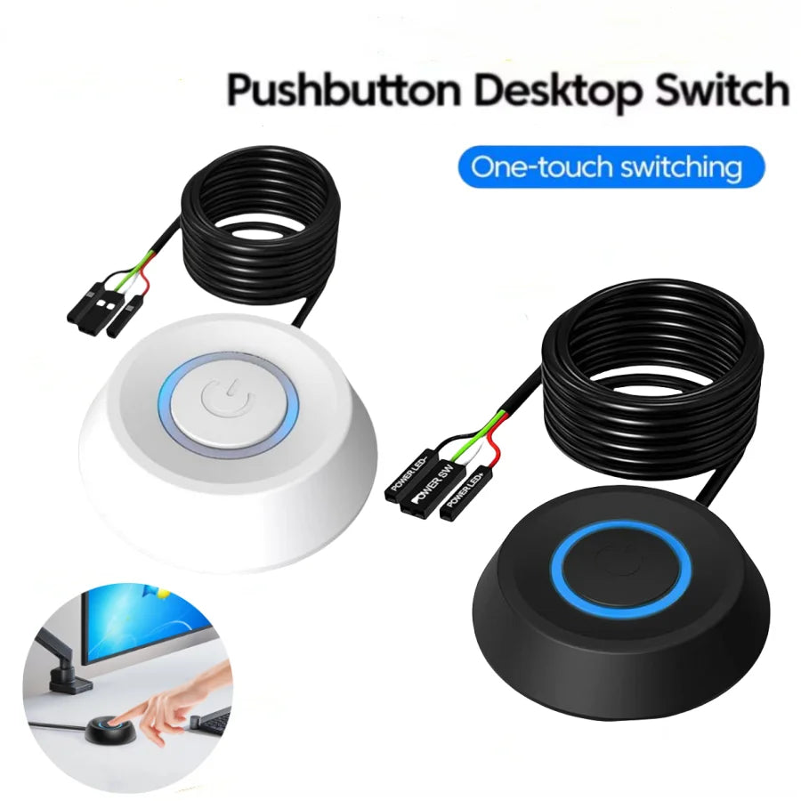 PC External Power Button Switch – 1.8M LED Extension Cable