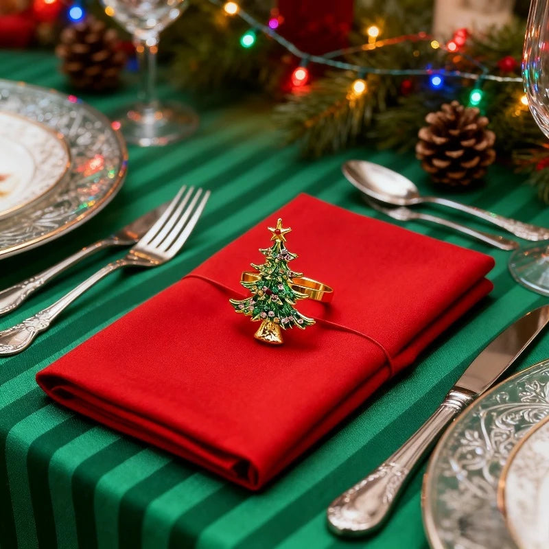 Christmas Tree Napkin Ring Holders – Set of 1–40 | Holiday Decor