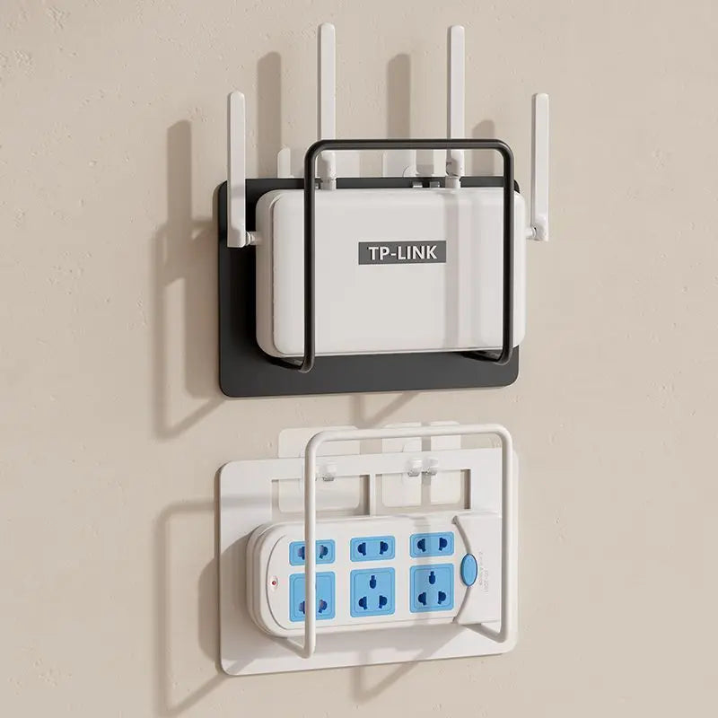 No-Drill Wall Mount Router Bracket – Iron Storage Shelf