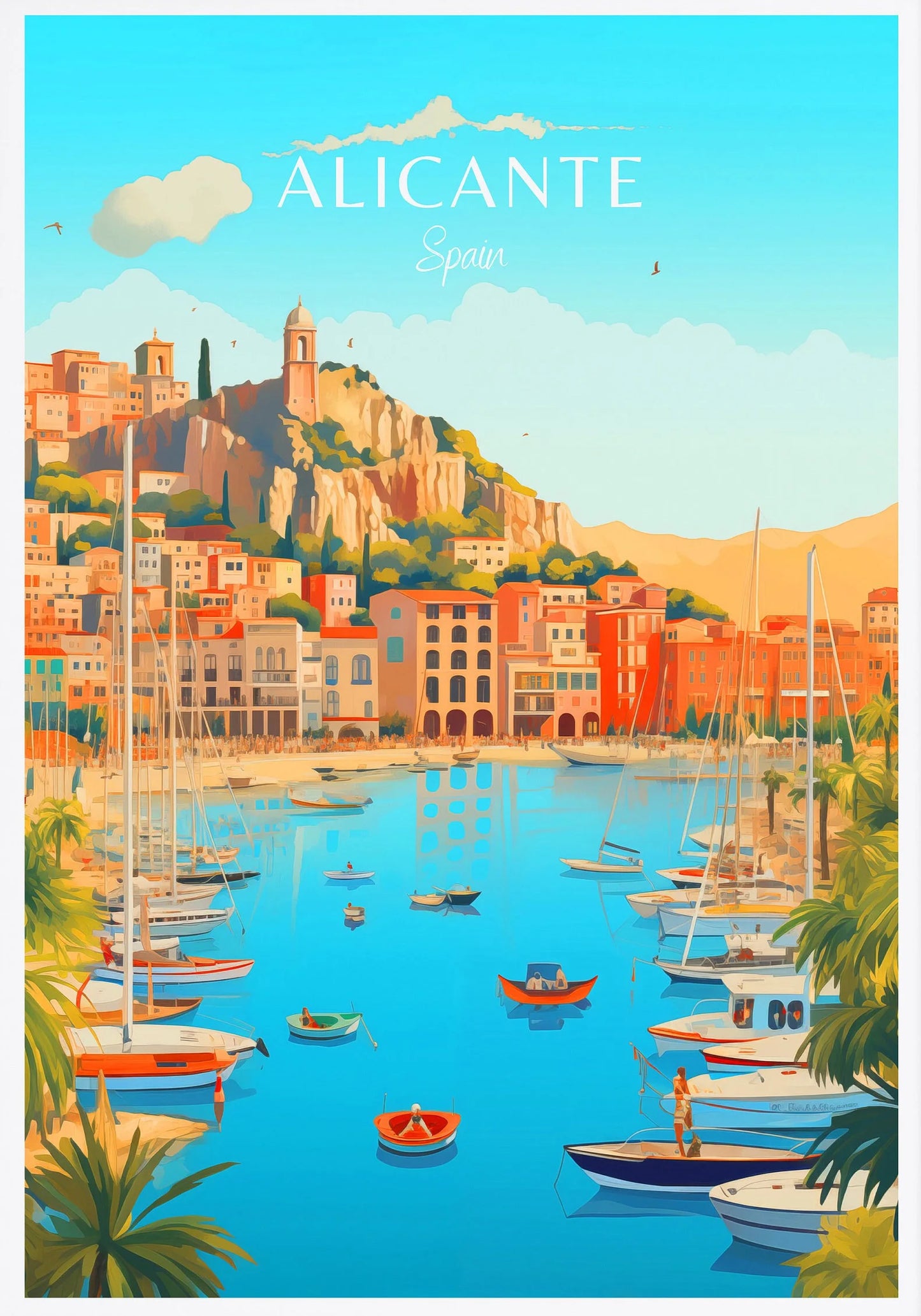 Spain Travel Poster Canvas Print | Barcelona Madrid Granada Wall Art Canvas Wall Art Peaceful Pleasures Health and Wellness CJ51130 20x30cm Unframed