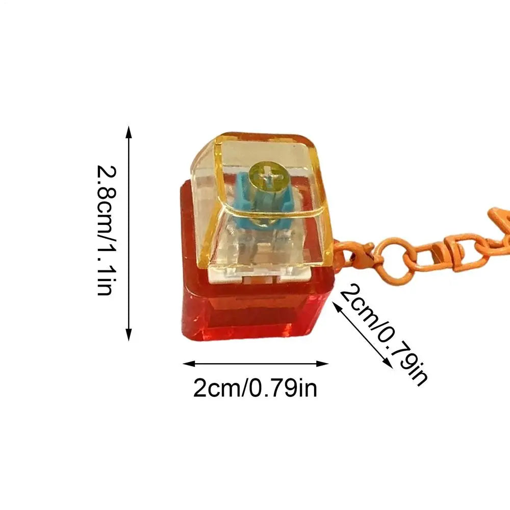 Light-Up Pentagram Mechanical Keyboard Fidget Keychain Toy