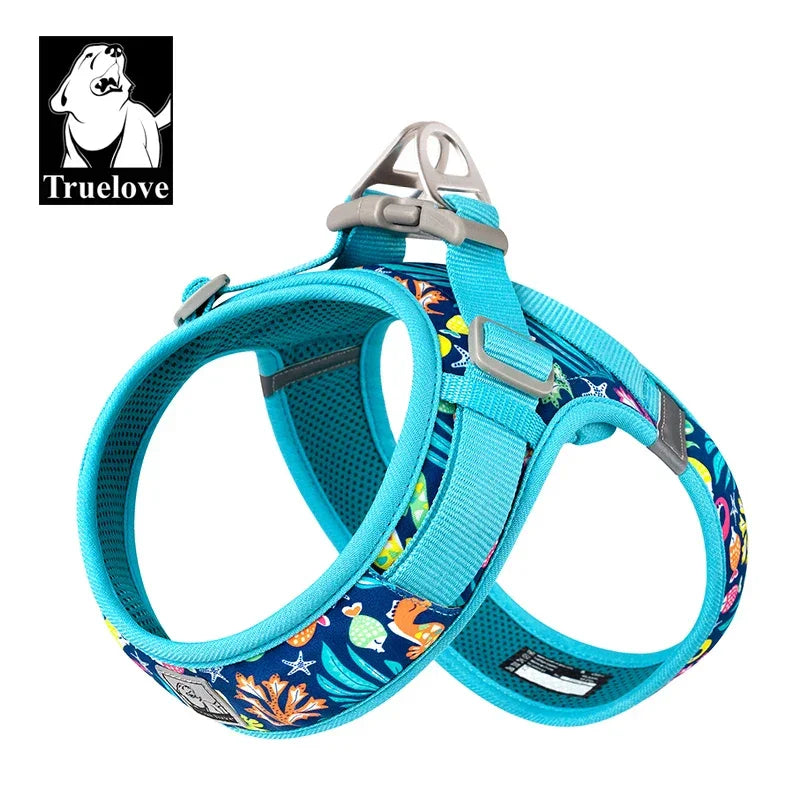 Truelove Easy to Take-on Dog Harness Soft Material Fashion Design Adjustable Reflective Pet Har TLH3013 TLH30131 Peaceful Pleasures Health and Wellness Blue Atoll- S China Mainland