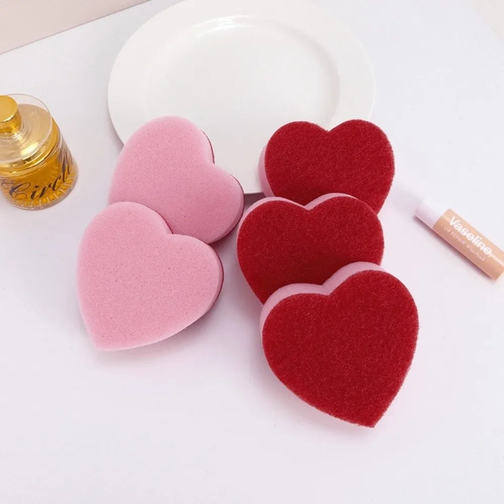 Heart-Shaped Kitchen Scrub Sponges – Non-Scratch Cleaning Pads
