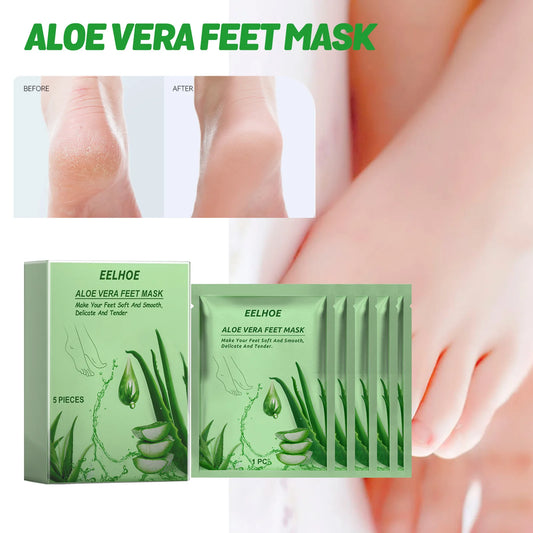 Aloe Vera Moisturizing Foot Mask Booties 5 Pairs | Hydrating Foot Mask Booties Peaceful Pleasures Health and Wellness