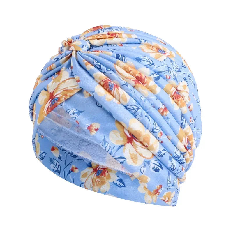 Women's Cotton Print Turban Hijab Head Wrap Scarf | 8 Colors