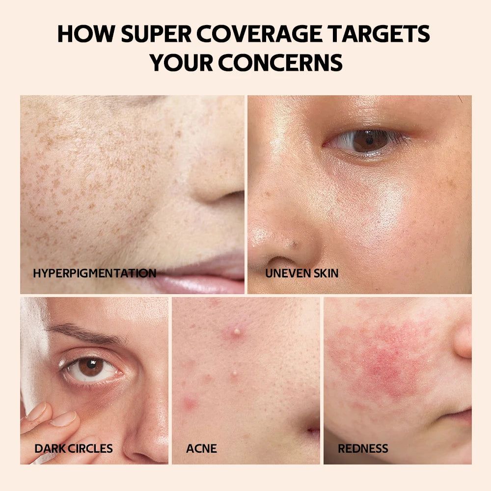 Foundation Coverage Concealer Multi-Use Cream Oil Free Long Lasting Hydrating Cover Contour Highlight and Retouch Face Makeup Peaceful Pleasures Health and Wellness