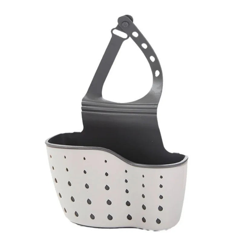 1pc Double Sink Draining Hanging Bag Adjustable Press Faucet Shelf Sponge Double Basket Storage Kitchen Supplies Peaceful Pleasures Health and Wellness