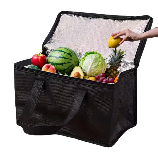 Portable Insulated Cooler Bag Aluminum Foil Foldable Tote Keeps Food & Drinks Cold For Camping Picnic Beach Travel Outdoor Peaceful Pleasures Health and Wellness