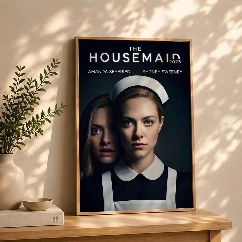 Movie T-The HousemaidS Poster HD Self Adhesive Waterproof Wall Art Ideal for Home Office Dorm Bedroom Great Gift Peaceful Pleasures Health and Wellness White12 15X20cmNoframe