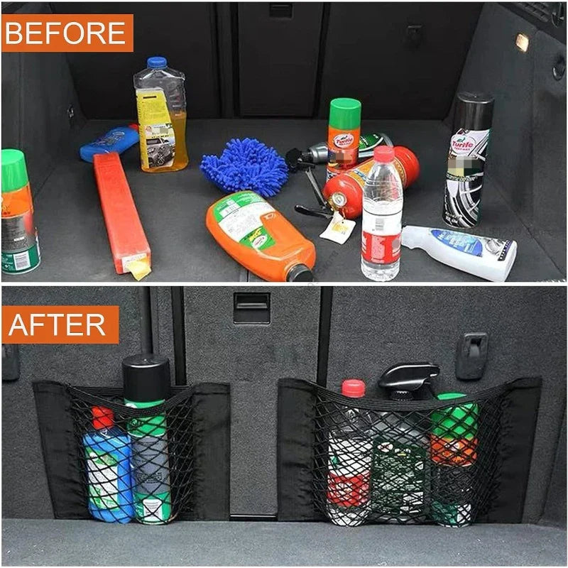 Elastic Mesh Car Trunk & Cabinet Door Organizer Bag