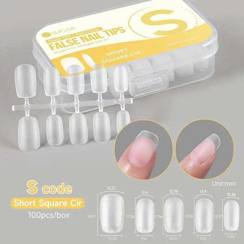 100/420Pcs Matte Soft Gel Tips Full Cover False Nail Tips Press On Acrylic Nails Short Almond Coffin Artificial Nails Extension Peaceful Pleasures Health and Wellness 100Pcs S Yellow