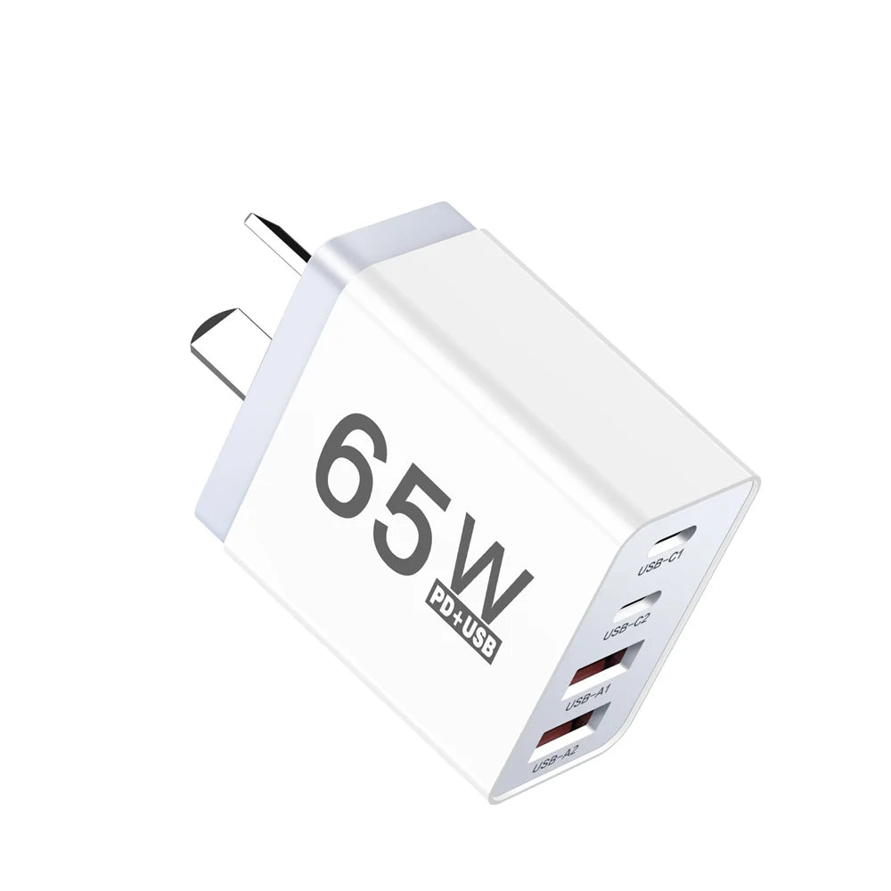 65W USB-C Fast Charger AU Plug – iPhone Samsung Xiaomi