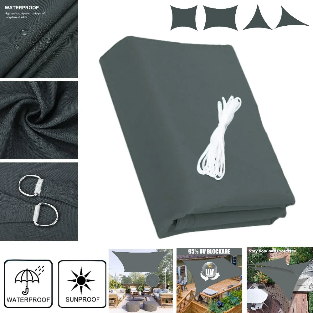 Waterproof Sun Shade Sail – 10 Sizes UV Block Canopy for Patio