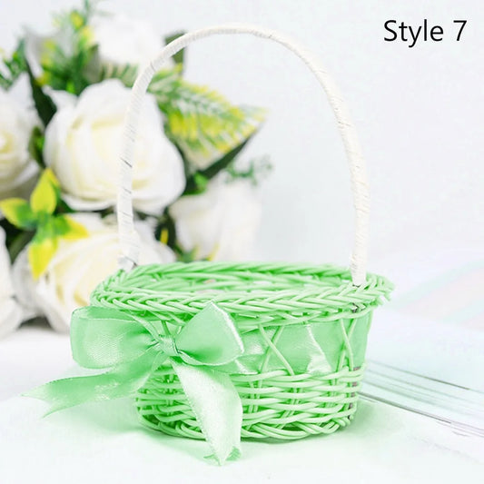 Hand-Woven Rattan Wicker Basket – 8 Colors Handheld Storage Woven Storage Basket Oasis Select 7