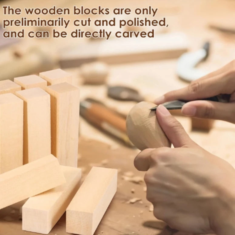 5-Pack Basswood Carving Blocks – Unfinished Whittling Wood DIY