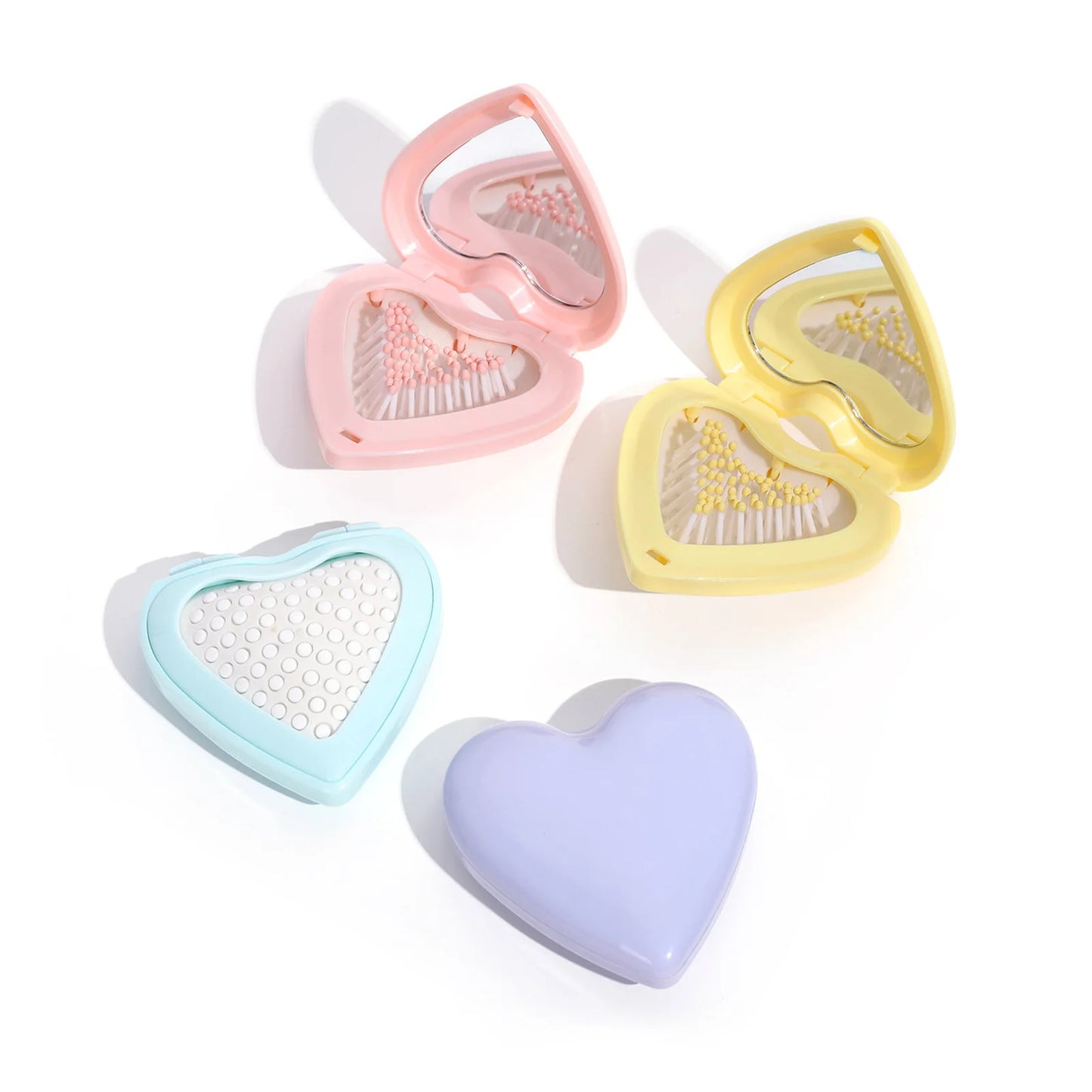 Small Size Hair Comb With Folding Mirror Traveling Portable Massage Folding Comb Women Girl Hair Brush Styling Tools Peaceful Pleasures Health and Wellness