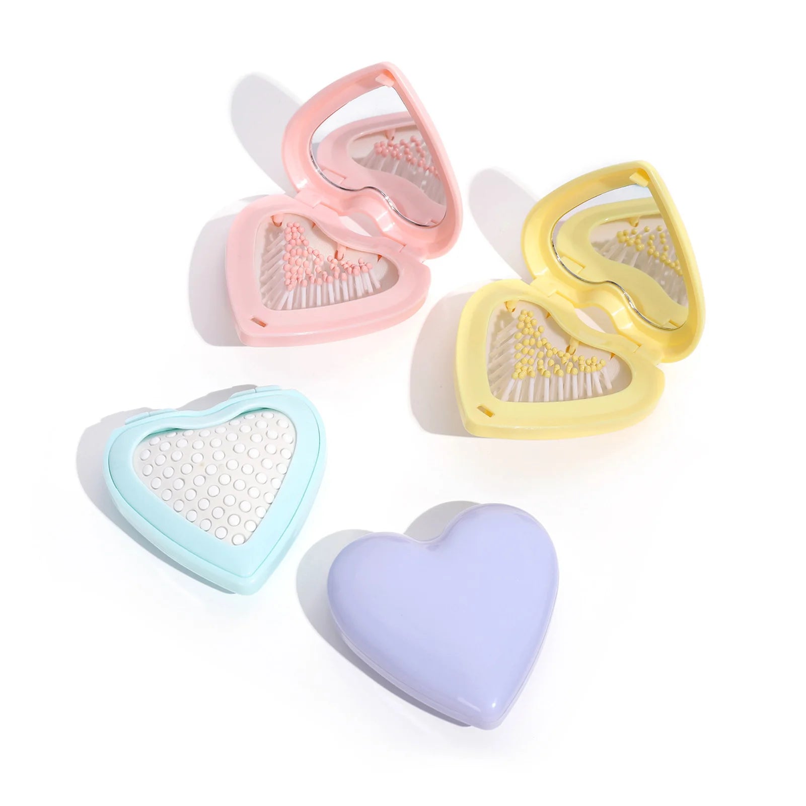 Small Size Hair Comb With Folding Mirror Traveling Portable Massage Folding Comb Women Girl Hair Brush Styling Tools Peaceful Pleasures Health and Wellness