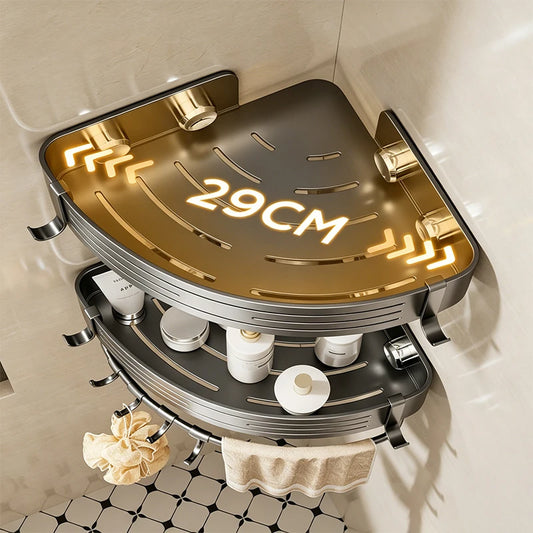 No-Drill Suction Cup Bathroom Corner Shelf | Shampoo Holder Bathroom Corner Shelf Peaceful Pleasures Health and Wellness