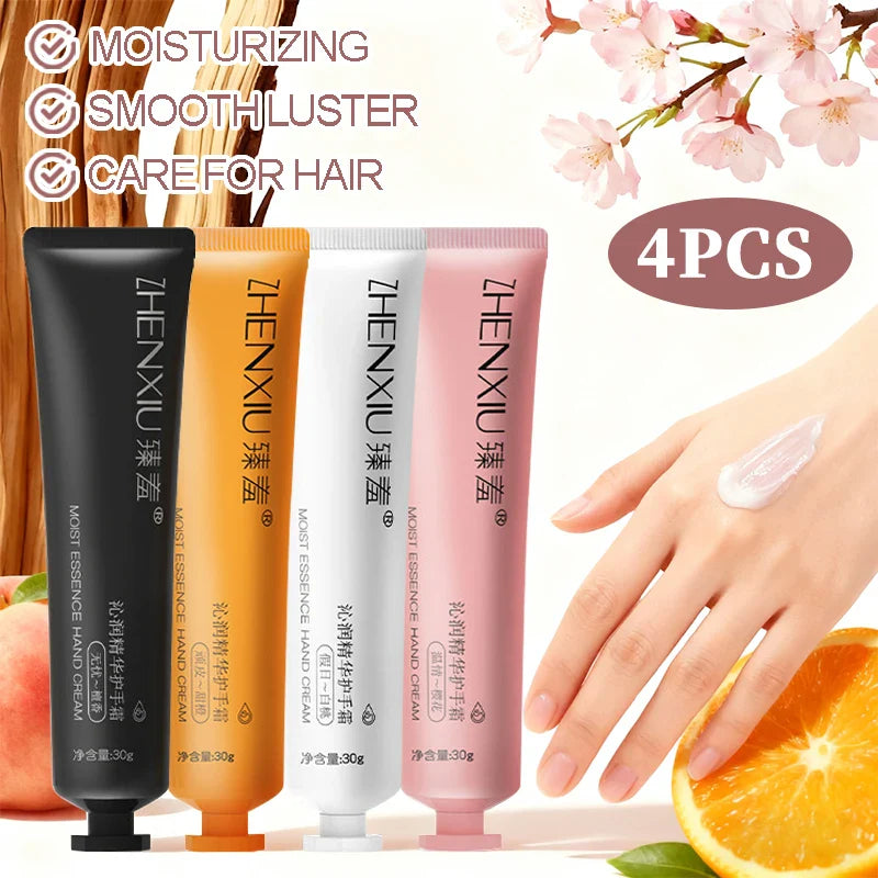4-Pack Scented Hand Cream Set – Sandalwood, Cherry Blossom & More