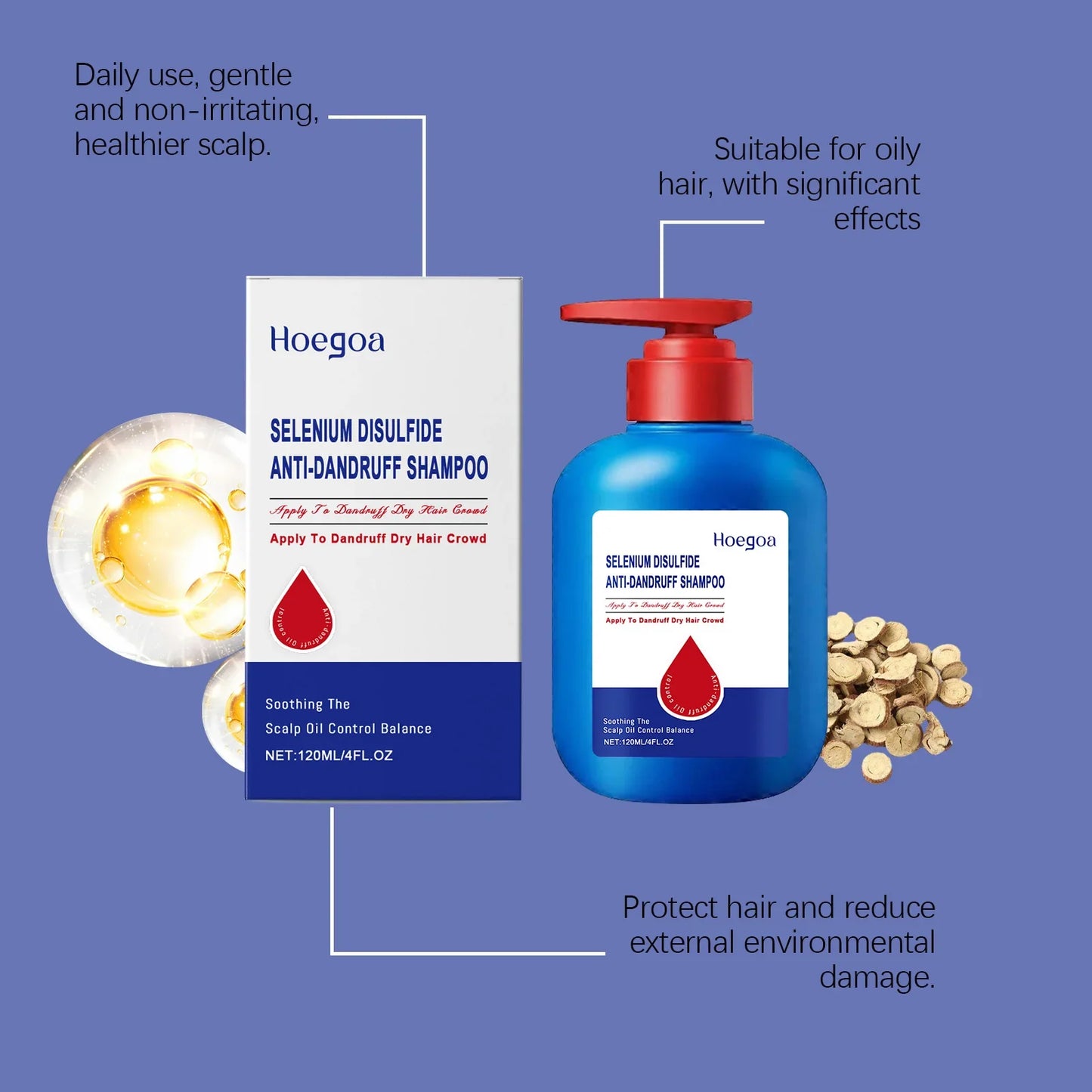 HOEGOA Selenium Sulfide Dandruff Control Shampoo 120ml
